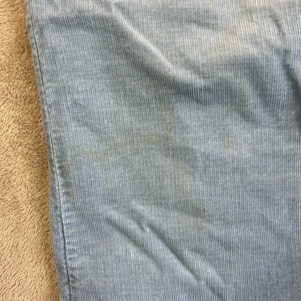 Vintage 70s Flare Leg Corduroy Pants Mens 31 x 32 Light Blue Scovill Zipper READ